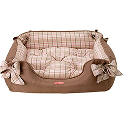 Cama para Pets Millie Toscana Bronze e Rosa Tamanho M