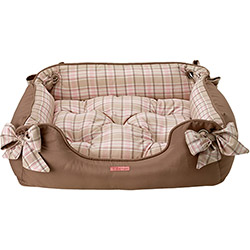 Cama para Pets Millie Toscana Bronze e Rosa Tamanho P