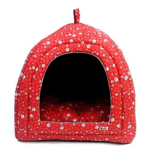 Cama Pet Toca Cabana Iglu Caminha para Cachorro Gato Binnopet Patinha Verm P