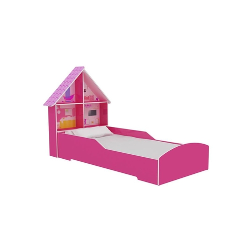 Cama Solteiro Casinha Pink Ploc - Gelius Móveis