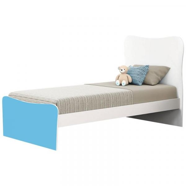 Cama Solteiro Doce Magia Branco/Azul - Qmovi