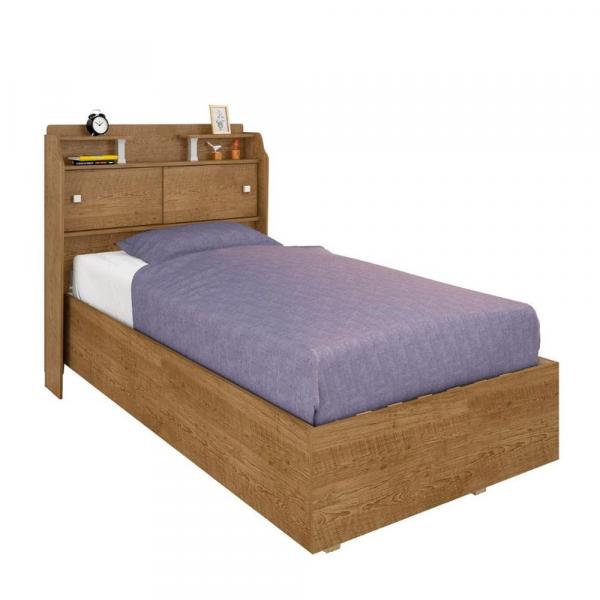 Cama Super Box Solteiro com Cabeceira Elisa - Malbec - Framar