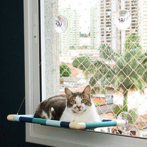 Cama Suspensa para Gatos Gatton Catbed Azul Listrada