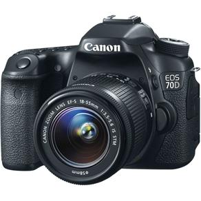 Câmera Canon DSLR EOS 70D com Lente 18-55mm