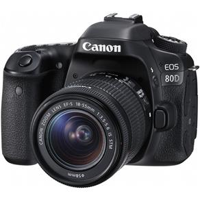 Câmera Canon DSLR EOS 80D Kit Lente de 18-55mm