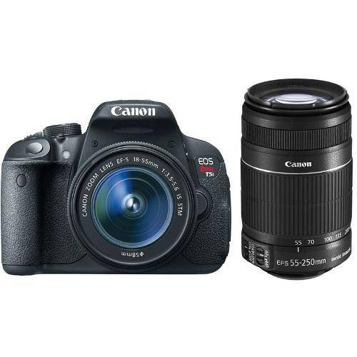Câmera Canon Dslr Eos Rebel T5i Premium com Lente 18-55mm + 55-250mm