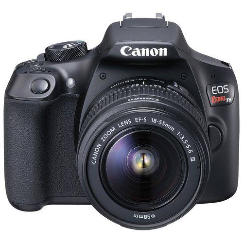 Tudo sobre 'Câmera Canon Dslr Eos Rebel T6 com Lente 18-55mm Iii'