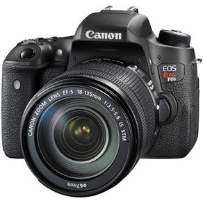 Câmera Canon DSLR EOS Rebel T6i com Lente 18-135mm