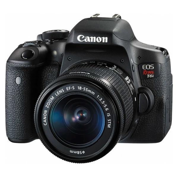 Câmera Canon DSLR EOS Rebel T6i com Lente 18-55mm