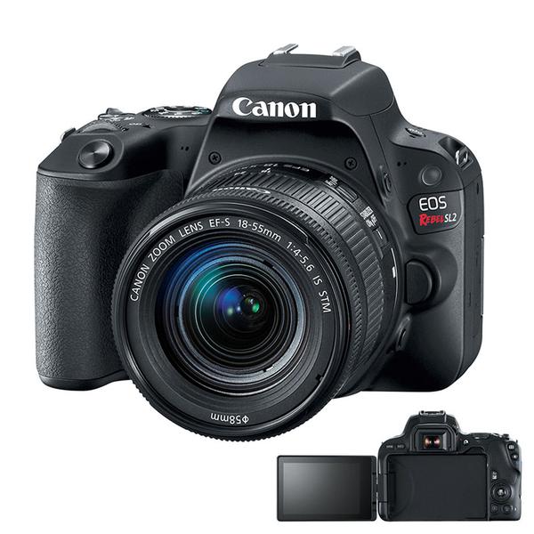 Câmera Canon SL2 EOS Rebel Tela Giratória e Lente 18-55mm