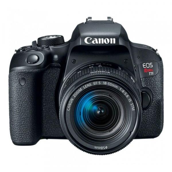 Câmera Canon T7i e Lente EF-S 18-55mm F/3.5-5.6 IS