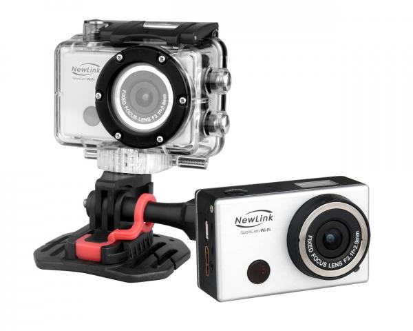 Câmera de Ação Sport Cam Cinza Wi-Fi Prata 8MP Full HD FS101 Newlink