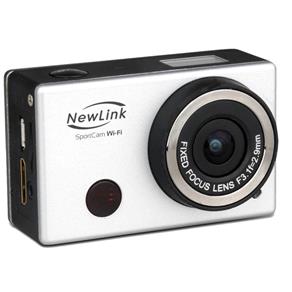 Câmera de Ação Sport Cam NewLink Wi-Fi FS101 Prata 8MP - Grava Vídeo Full HD