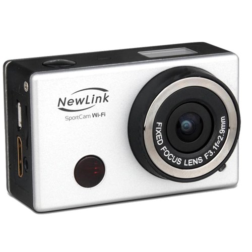 Câmera de Ação Sport Cam Newlink Wi-Fi Fs101 Prata 8Mp - Grava Vídeo Full Hd