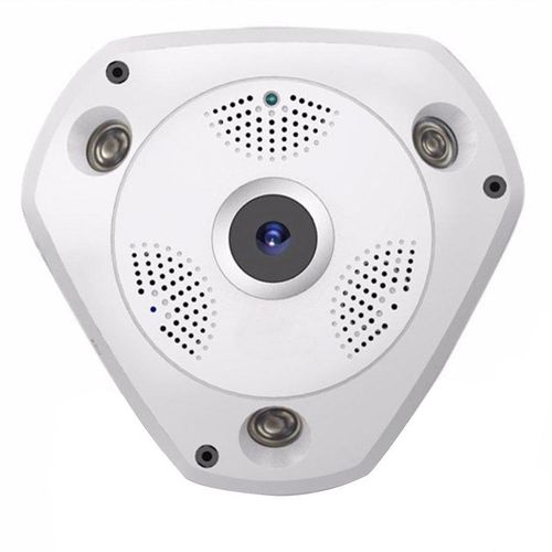 Câmera de Segurança IP Wifi Panorâmica Sem Fio 360º Lente Olho de Peixe FishEye