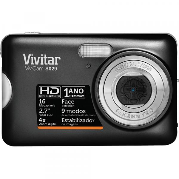 Câmera Digital 16MP Vivitar VS029 com LCD 2,7" e Filma em HD Preta