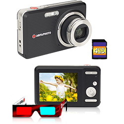 Câmera Digital Agfa Optima 145 (14.1MP) C/ 5x de Zoom Óculos Inclusos Cartão SD de 4GB Preta