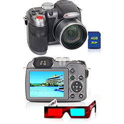 Tudo sobre 'Câmera Digital Agfa Selecta Titanium - 16MP, LCD de 2.7", 15x de Zoom Óptico, Foto Panorâmica, Estabilizador de Imagens + Cartão SD 4GB, Software 3D e Óculos'