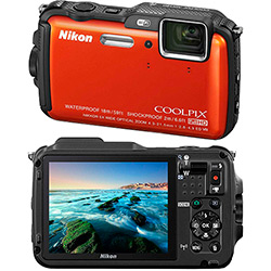 Tudo sobre 'Câmera Digital Aquática Nikon AW120 16MP Zoom Óptico 5x 329MB Laranja'