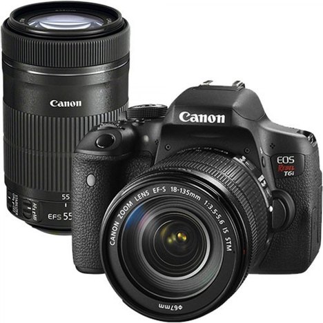 Câmera Digital Canon Dslr Eos Rebel T6i Lente 18-55 + 55-250