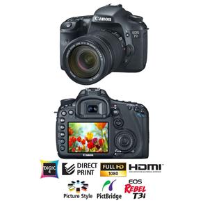 Câmera Digital Canon EOS 7D Preta com 18MP CMOS, LCD 3.0" e Vídeo Full HD + Lente EF-S 18-135