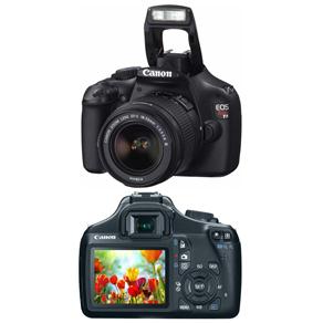 Câmera Digital Canon EOS Rebel T3 - Preta com 12.2 MP CMOS, LCD 2.7" Vídeo HD + Lente EF-S 18-55 Mm