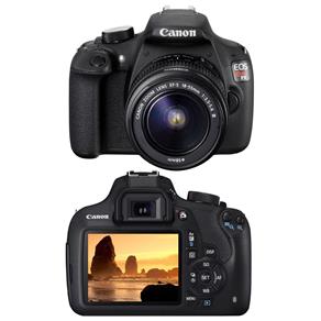Câmera Digital Canon EOS Rebel T5 Preta – 18MP, LCD 3.0”, Processador DIG!C 4, Disparos Contínuos de 3.0 Fps e Kit Lente EF-S 18-55 F/3.5-5.6 III