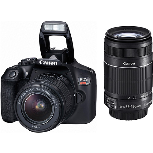 Câmera Digital Canon Eos Rebel T6 Premium 18MP 3.1x Kit com 2 Lentes e Wi-Fi