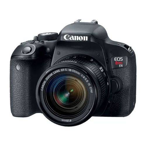 Câmera Digital Canon Eos Rebel T7i Ef-s 18-55mm Preto