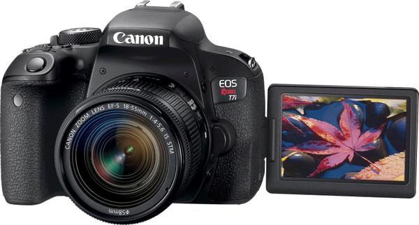 Câmera Digital Canon Eos Rebel T7i Ef-s 18-55mm Preto