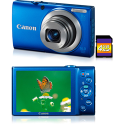 Câmera Digital Canon PowerShot A4000 IS 16MP C/ 8x Zoom Óptico Cartão SD 4GB Azul