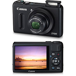Câmera Digital Canon PowerShot S100 12.1 MP C/ 5x Zoom Óptico Preta