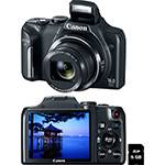 Câmera Digital Canon Powershot SX170IS 16 MP com Zoom Óptico de 16x Preta Cartão de 8 GB
