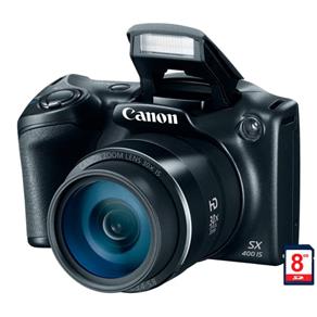 Câmera Digital Canon Powershot Sx400Is 16 Mp Lcd 3" Zoom Óptico 30X Cartão de 8Gb Preta