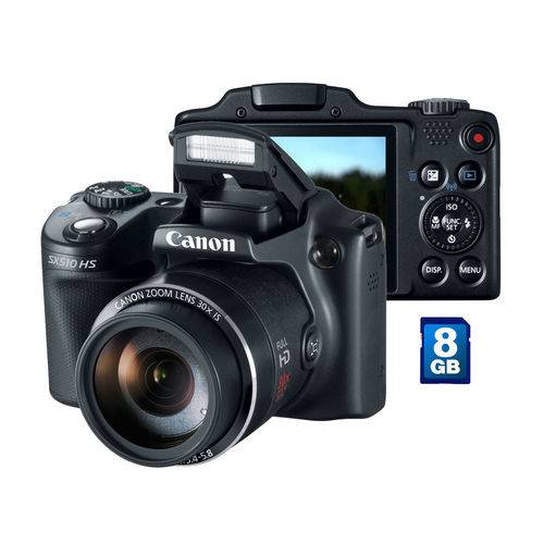 Tudo sobre 'Câmera Digital Canon PowerShot SX510 Hs 12.1MP - Lcd 3" Zoom Óptico 30x Filma Full Hd Cartão 8GB'