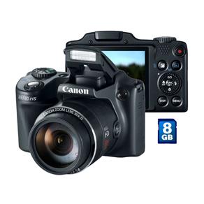 Câmera Digital Canon PowerShot SX510 HS 12.1MP - LCD 3" Zoom Óptico 30x Filma Full HD Cartão 8GB