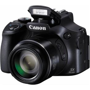 Camera Digital Canon Powershot Sx60Hs Preta com Zoom Ótico 65X e Lente Grande Angular