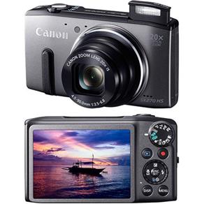 Câmera Digital Canon Powershot SX270 HS 12.1MP Cinza Zoom Óptico 20x