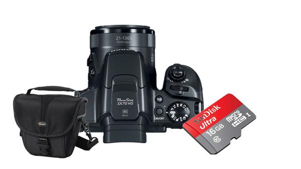 Camera Digital Canon PowerShot SX70 HS + SD 16 Gb e Bolsa