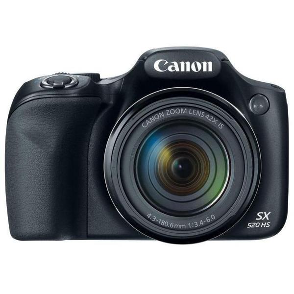 Câmera Digital Canon SX520HS 16.0MP, LCD 3,0, Zoom Ótico 42x, Lente 24mm, Vídeo Full HD, 8GB - Preta