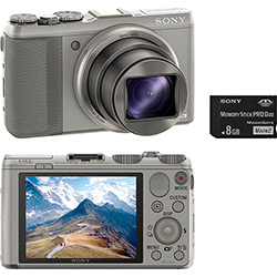 Câmera Digital 3D Sony Cyber-Shot DSC-HX50 20.4MP com 30x Zoom Óptico e Wi-Fi + Cartão 8GB