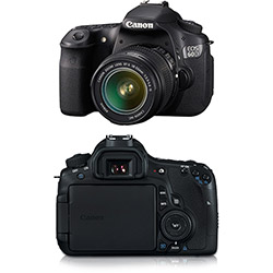 Câmera Digital DSLR Canon EOS 60D HDMI 18 MP com Lentes EF-S 18-55mm F/3.5-5.6 IS Preta