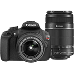 Câmera Digital DSLR Canon EOS Rebel T5 18MP Lente EF-S 18-55mm F/3.5-5.6 + Lente EF-S 55-250mm IS II