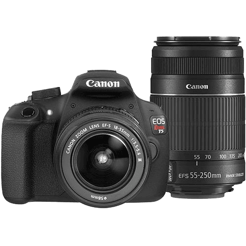 Tudo sobre 'Câmera Digital DSLR Canon EOS Rebel T5 18MP Lente EF-S 18-55mm F/3.5-5.6 + Lente EF-S 55-250mm IS II'