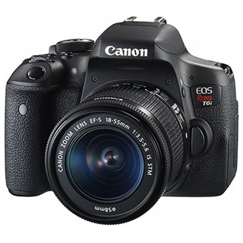 Câmera Digital DSLR Canon EOS Rebel T6I com Lente 18-55 Mm, Wi-Fi, 24.2MP