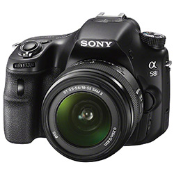 Câmera Digital DSLR Sony Alpha SLT-A58 20.1MP Lente SAL18-55mm Preta