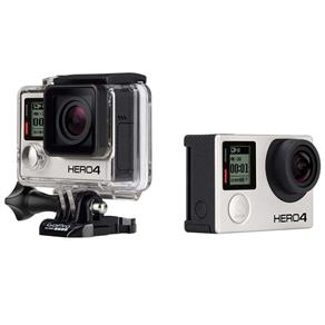 Câmera Digital e Filmadora GoPro Hero4 Black Edition Adventure CHDHX-401-BR Cinza 12MP, Wi-Fi, Bluetooth, Lente Grande Angular Imersiva e Vídeo 4K