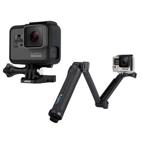 Câmera Digital e Filmadora GoPro Hero5 Black CHDHX-501 Cinza + Suporte 3 Formas GoPro AFAEM-001 para Câmeras Hero