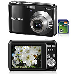 Câmera Digital Fuji AV150 14MP 3x Zoom Óptico Cartão SD 2GB Preta