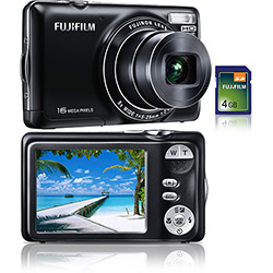 Câmera Digital Fuji Finepix JX425 16 MP C/ 5x Zoom Óptico Cartão SD 4GB Preta